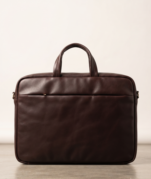 Premium Brown Leather Laptop Bag
